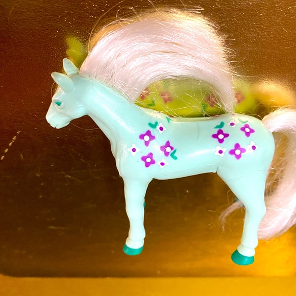 THE BENDABLES 1996 PONY TAILS MINT GREEN w/WHITE BRUSHABLE HAIR PONY TOY - Picture 3 of 9